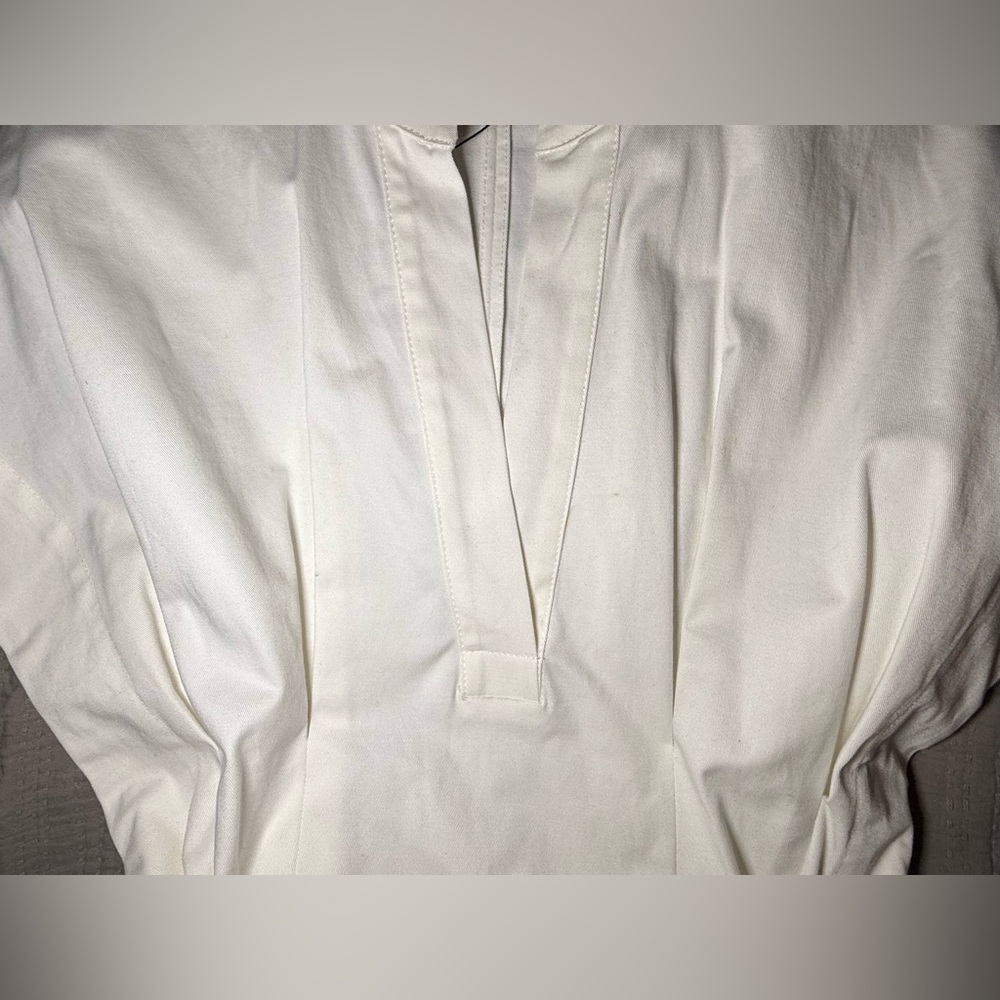 ZARA White Belted Mini Dress Pleated Short Sleeve Size S - Picture 9 of 15
